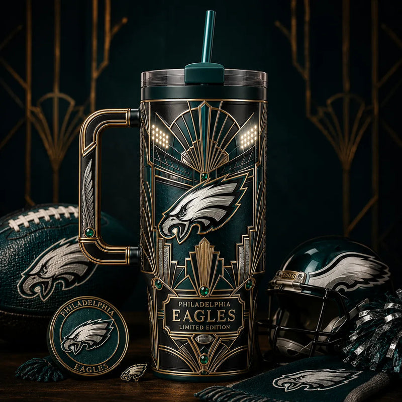 PHI Deco - Eagle Crest on a Gold-Lined Tumbler