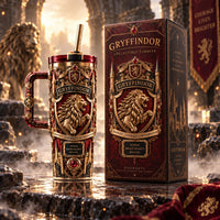 Where Brave Hearts Belong - Gilded Lion Crest Tumbler