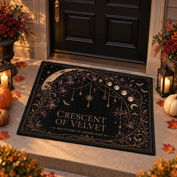 Crescent of Velvet - Moonlit Gothic Doormat with Quiet Presence - main