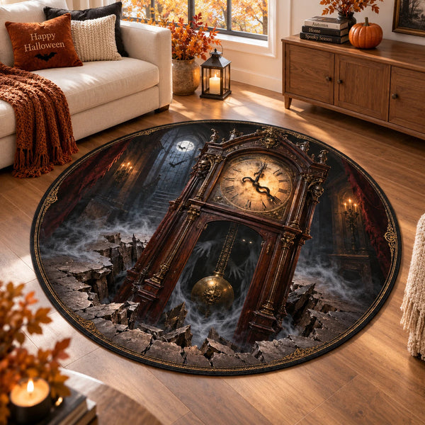 Hour of the Hollow - Gothic Clock Round Rug - main