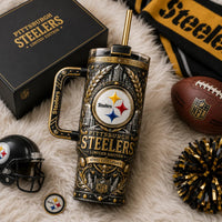 PIT Steel City Legacy - Ornamental Gold Relief Tumbler