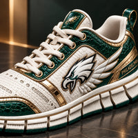 PHI Crest - Emerald, Cream and Gold Running Shoes