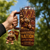 WAS - Commanders Nation in Burgundy and Gold Relief