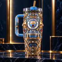 MCI Crest Royale - An Ornate Blue and Gold Tumbler