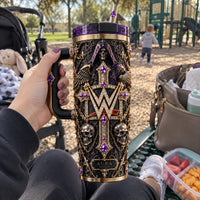 Obsidian Requiem - WWE Crest, Gothic Gold and Amethyst Tumbler