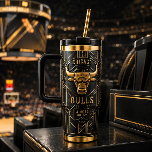 CHI Deco - Gold Bull Emblem on Black Tumbler - main