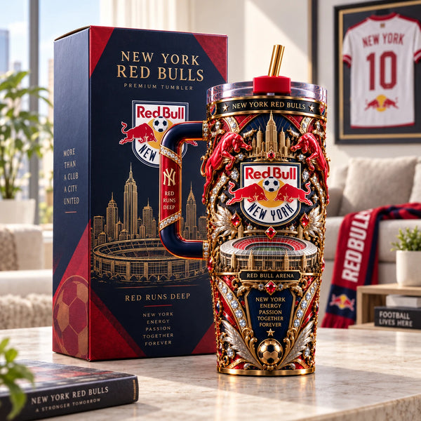 RBNY Red Runs Deep - Crest, Arena and Gold Ornament Tumbler - main