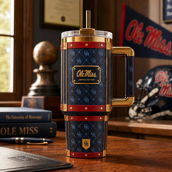 Ole Miss - Navy Monogram, Crimson Trim and Quiet Collegiate Elegance - main