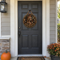 Mors Regnat - The Crowned Skull Queen Round Wood Sign