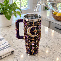 Lunar Ornament - Crescent, Star and Deep Violet Quiet