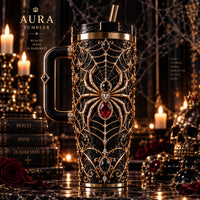 Beauty Spins In Darkness - Gilded Web Tumbler