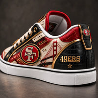 SF Bridgeline - Crimson, Cream and Gold Low-Top Sneakers