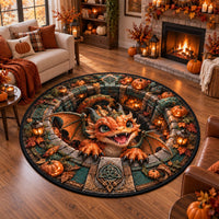 Hearth Guardian - An Autumn Dragon at the Center of the Floor