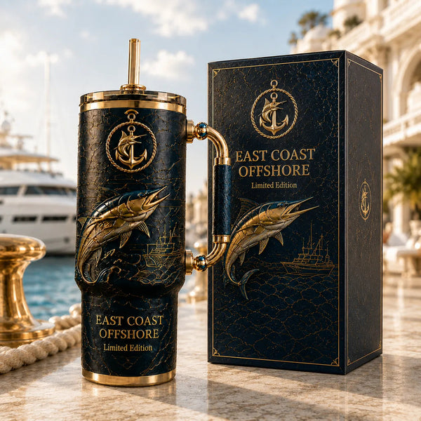East Coast Offshore - Gold Relief Marlin on Deep Navy - main