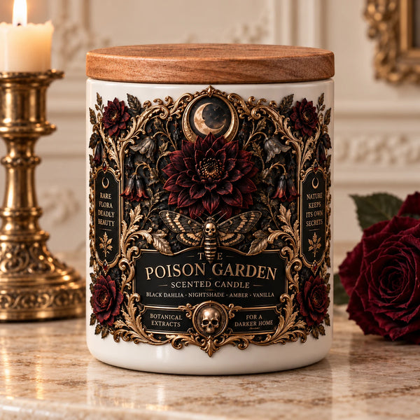 The Poison Garden - Gothic Botanical Label Scented Candle - main