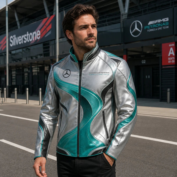 MER Chrome Current - Teal and Silver Panel Racing Jacket - main