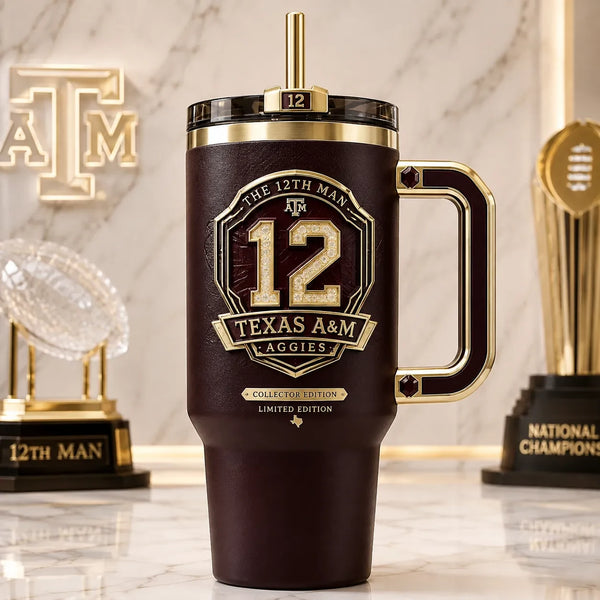 TAMU 12 - Crest, Gold Line and Maroon Field - main