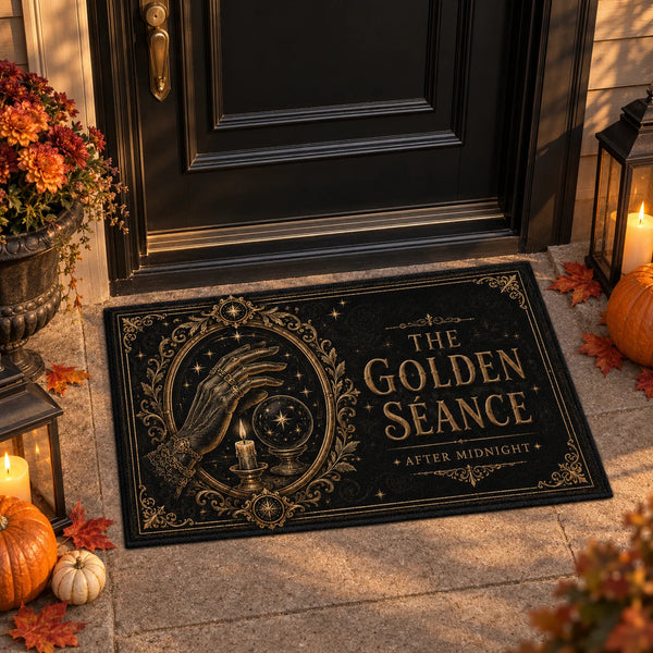 The Golden S\Uffffffffce - Gilded Occult Doormat in Black and Antique Gold - main