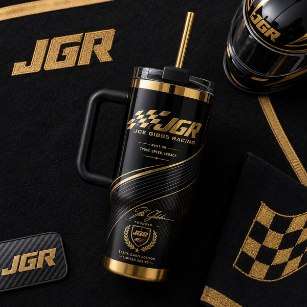 JGR in Black and Gold - Checkered Flag Legacy Tumbler - main