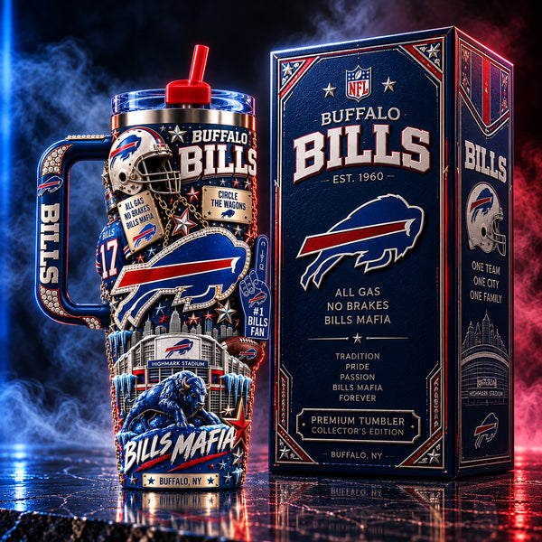 BUF Circle The Wagons - Bills Mafia Collage Tumbler - main