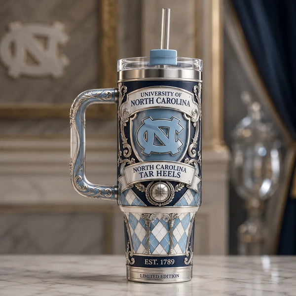 UNC Heritage Crest - Carolina Blue Ornamental Tumbler - main