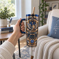 Wit Beyond Measure - Heraldic Eagle Tumbler in Sapphire and Gilt