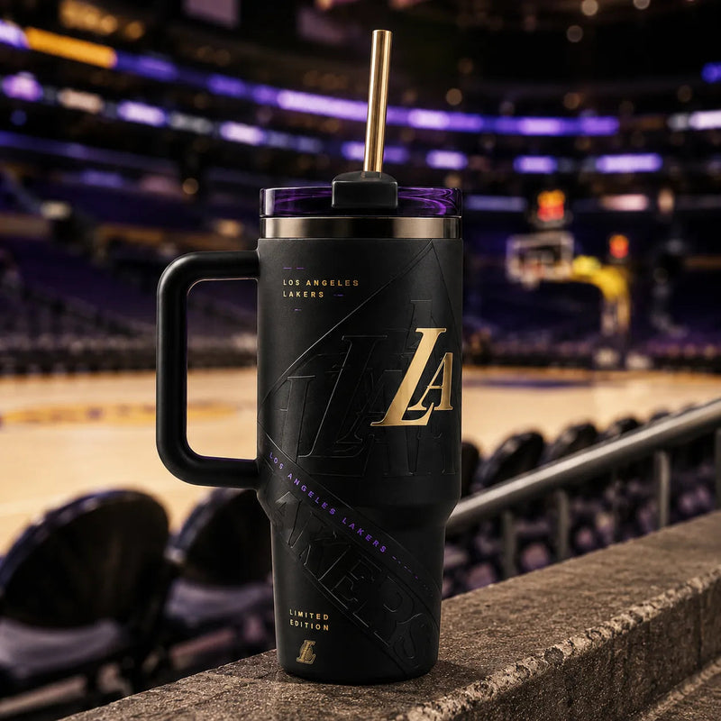 LAL Monogram - Blacked-Out Tonal Drinkware in Gold
