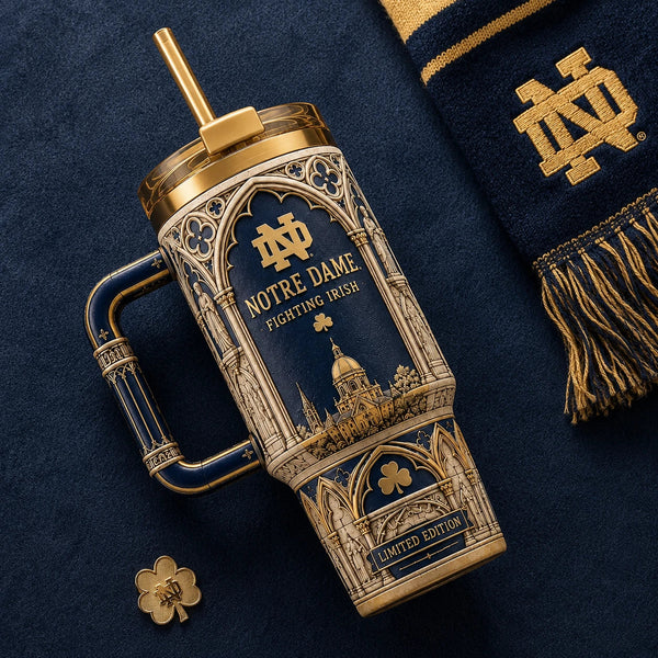 ND Gothic Arches - Navy and Gold Tumbler - main