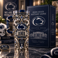 PSU Tradition Forever - Ornate Navy and Gold Tumbler