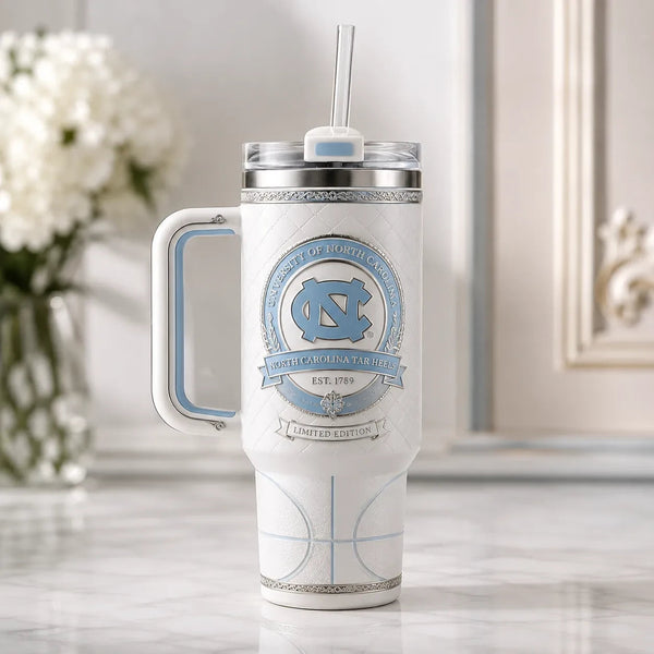 UNC - A Carolina Blue Crest on Quiet White - main
