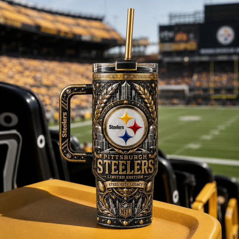 PIT Steel City Legacy - Ornamental Gold Relief Tumbler