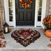 Molten Skull Threshold - Horned Demon Doormat Built for Impact