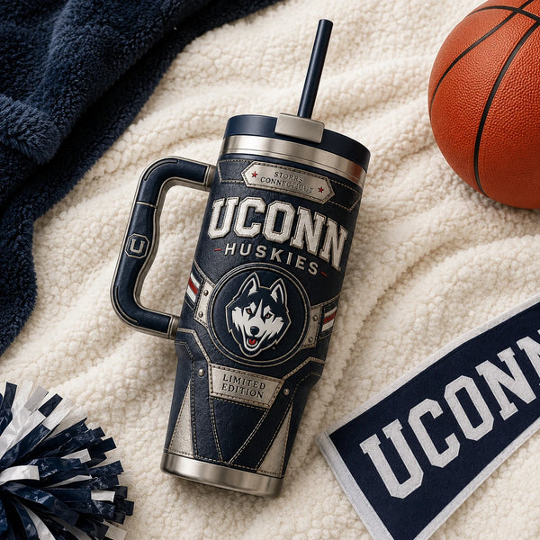 UCONN - Navy, Silver and the Husky Emblem in Focus - main