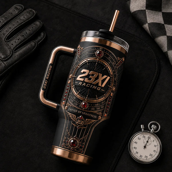 23XI - Gauge Face Elegance on a Rose Gold Tumbler - main