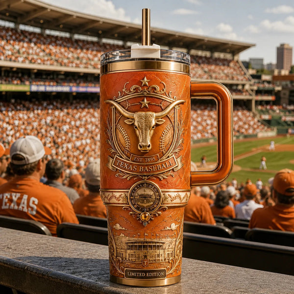 TEX Baseball Heritage - A Longhorn Crest in Burnt Orange and Brass - main