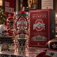 OSU Crest - Scarlet Heritage Tumbler in Ornamental Detail