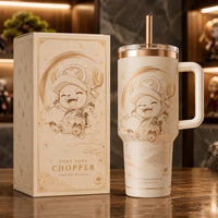 Chopper's Cherry Blossom Grin - Soft Gold Line Art Tumbler