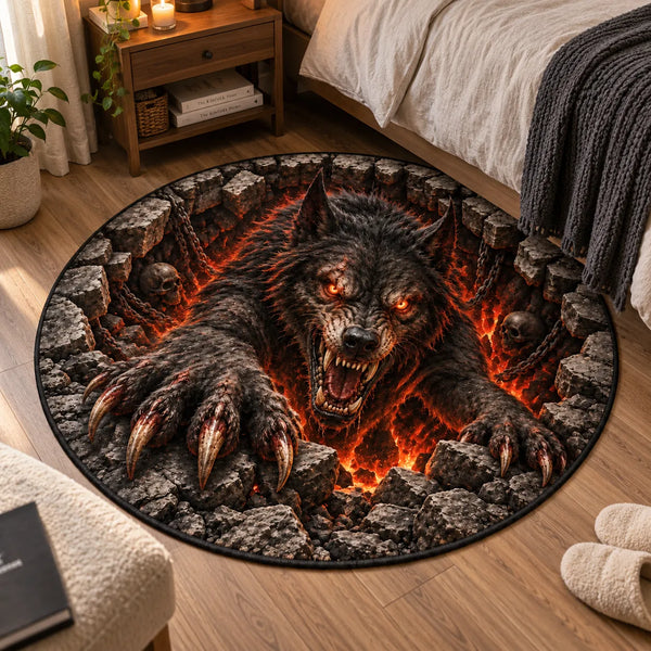 Breach Point - Molten Pit Werewolf Round Rug - main