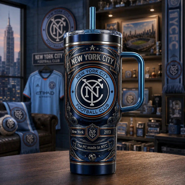 NYCFC Heritage Crest - Navy and Sky Wraparound Tumbler - main