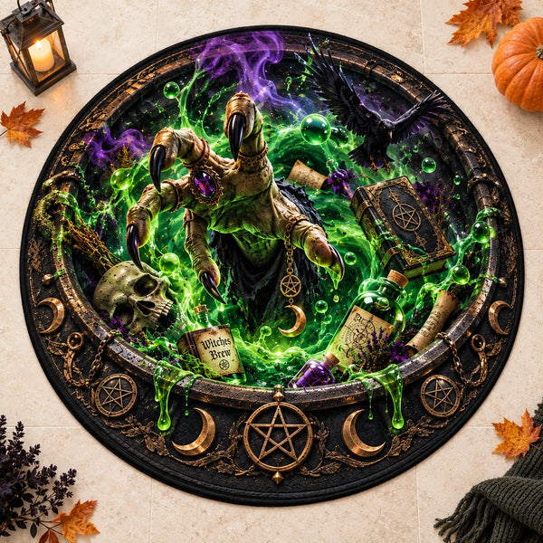 Witches Brew - Cauldron Ascent Round Statement Rug - main