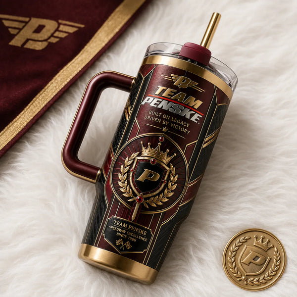 Crown and Laurel - Heritage Crest Tumbler in Oxblood and Gold - main
