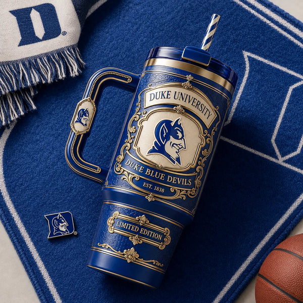 DUKE Heritage Crest - Royal Blue and Gold Drinkware Statement - main