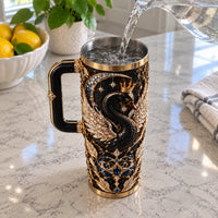 Beauty Spins In Darkness - Gilded Web Tumbler