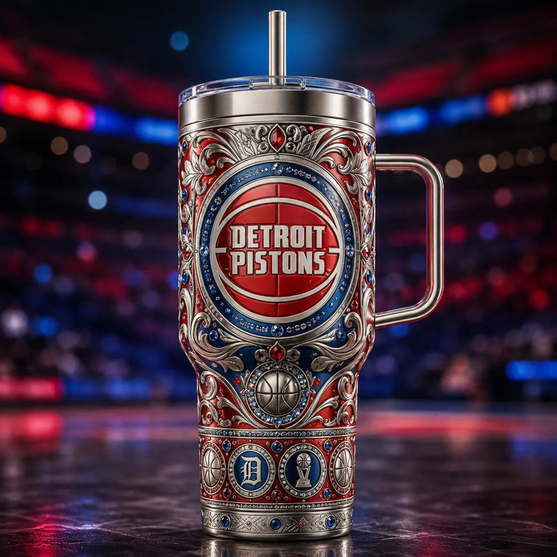 DET Ornate - Basketball Crest Filigree Tumbler