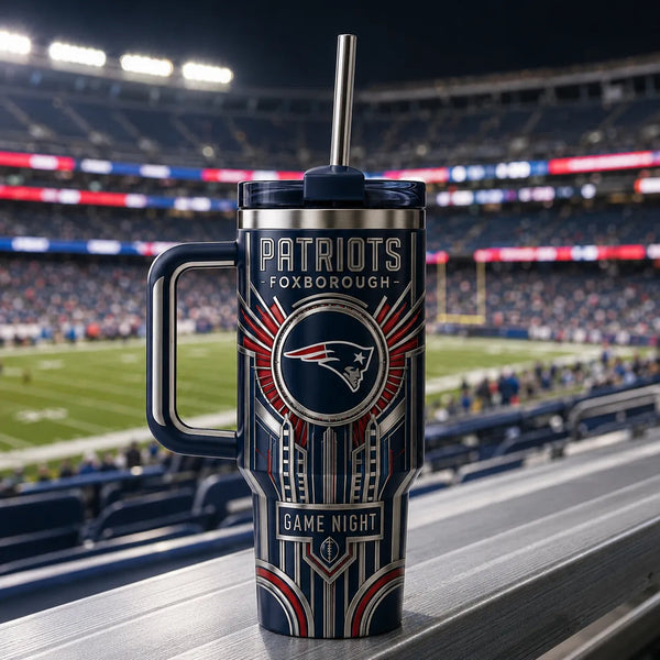NE - Foxborough Deco Emblem, Navy and Silver Wraparound - main