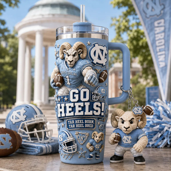 UNC Go Heels - Carolina Blue Layered Tumbler Graphic - main