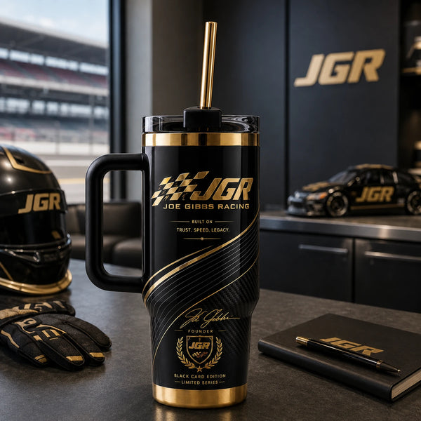 JGR in Black and Gold - Checkered Flag Legacy Tumbler - main