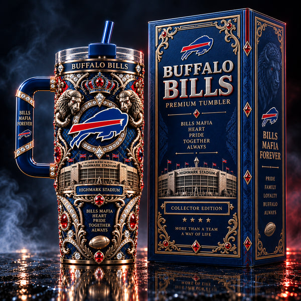 BUF Regalia - Crown, Bison and Stadium in Ornate Blue - main