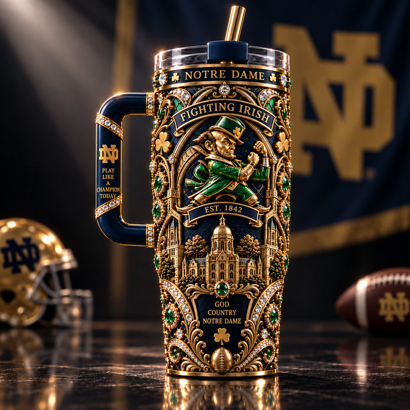 Gilded Guard - ND Fighting Irish Ornamental Tumbler