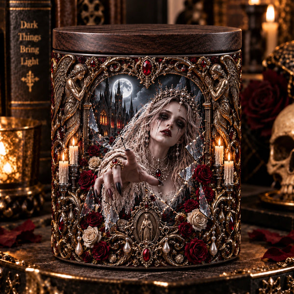 Veiled Requiem - Gothic Cathedral Label, Candlelit Tabletop Statement - main